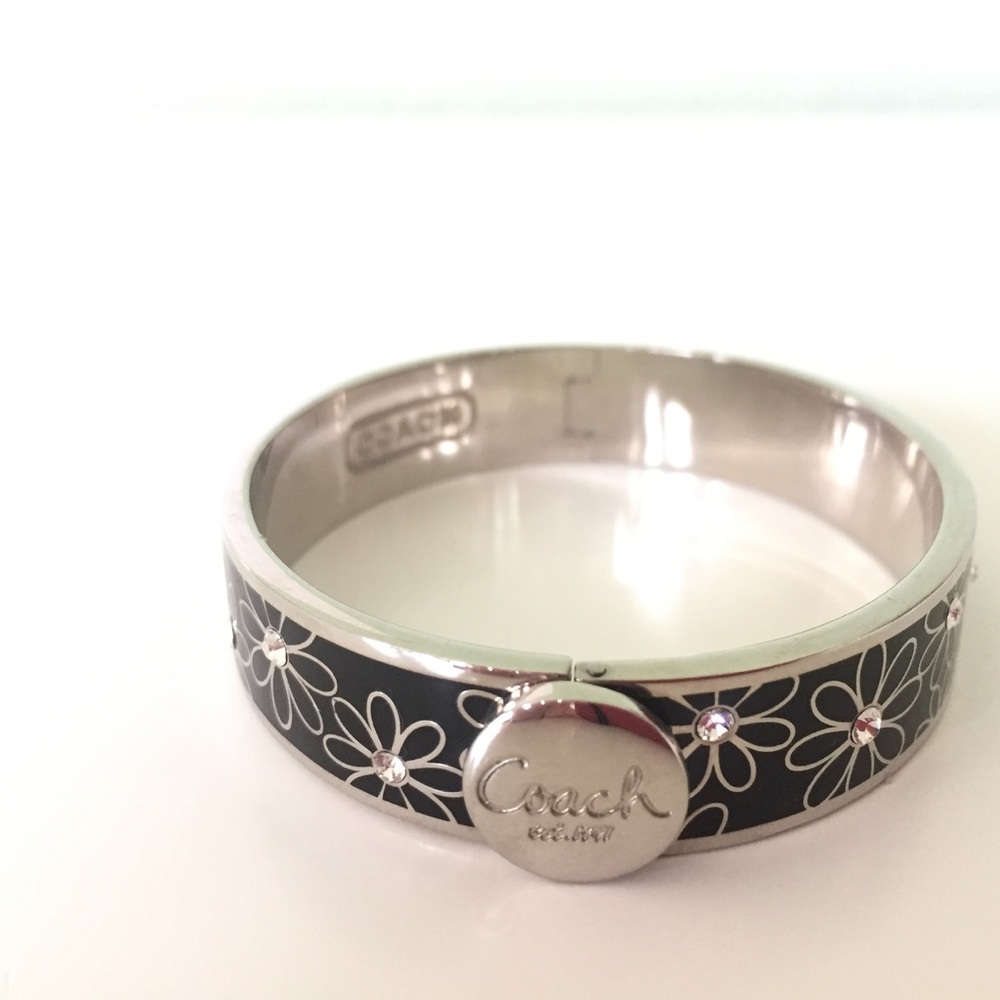 Black and Silver Coach Bracelet Bangle